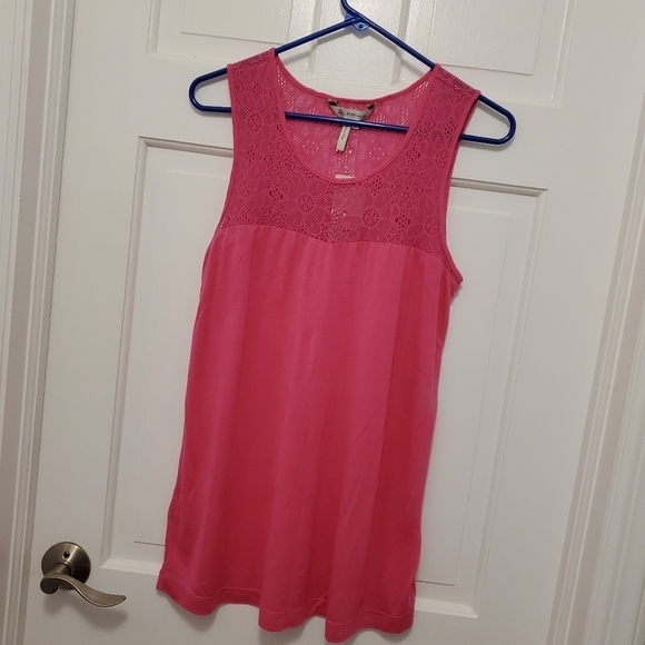 NWT BCBGeneration Strawberry Pink Knit Top Size Small, Retail $68, Lace Colorful - Picture 6 of 8